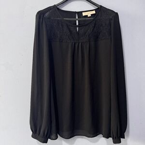 Ann‎ Taylor Loft ladies size XL sheer black flowy top